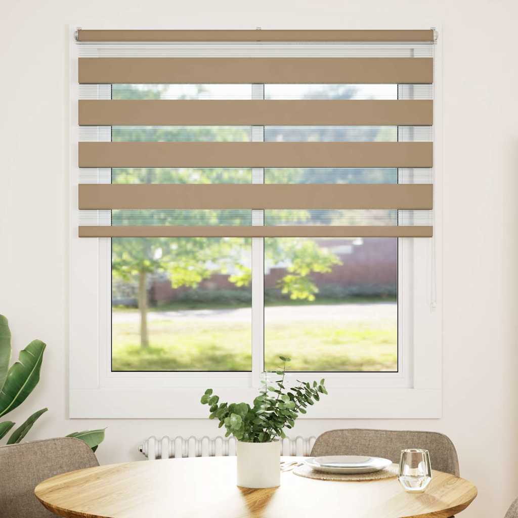 Dual Roller Blind Sand Brown 130x150 cm Fabric width 125.9 cm Polyester