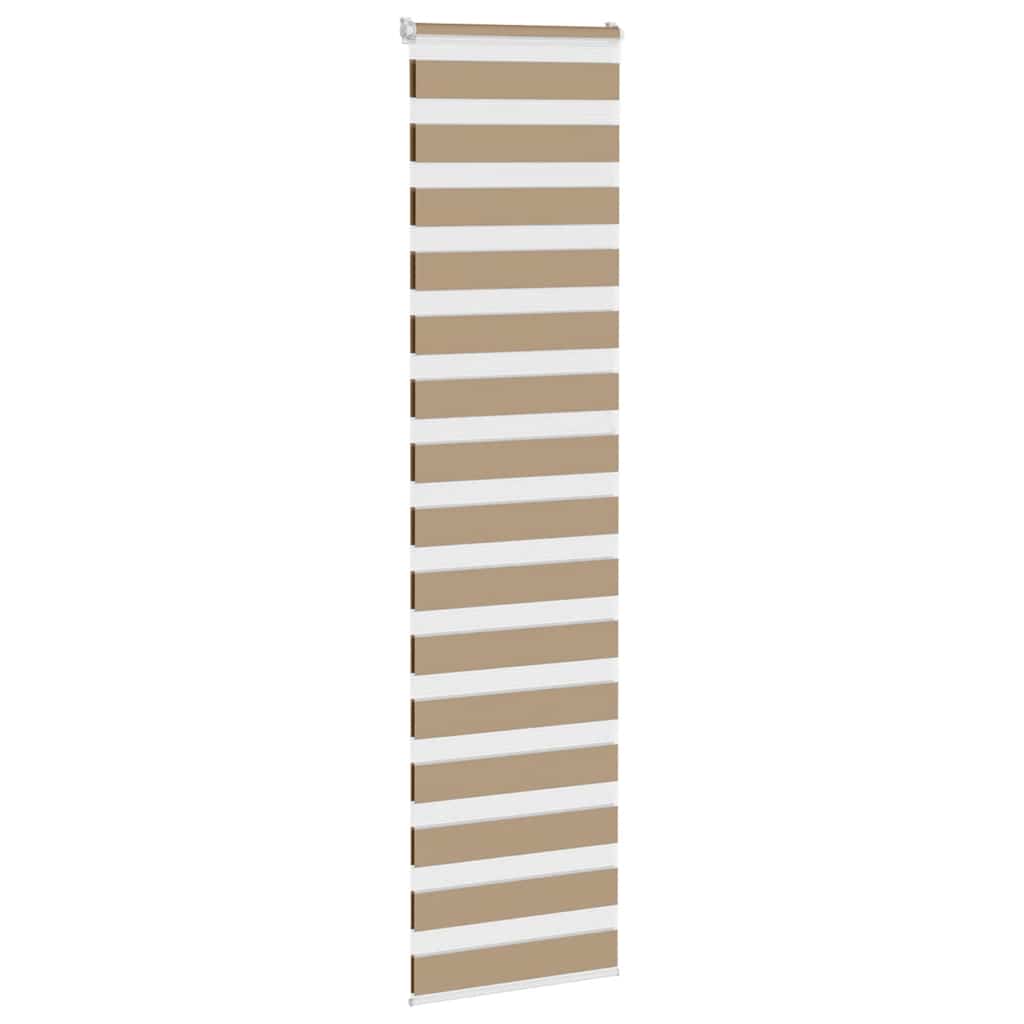 Store enrouleur double marron sable 60x200 cm largeur de tissu 55,9 cm polyester