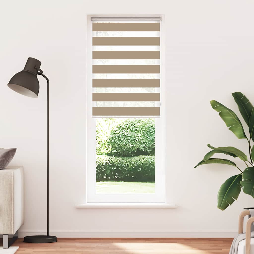 Store enrouleur jour/nuit marron sable 80x200 cm Largeur du tissu 75,9 cm Polyester