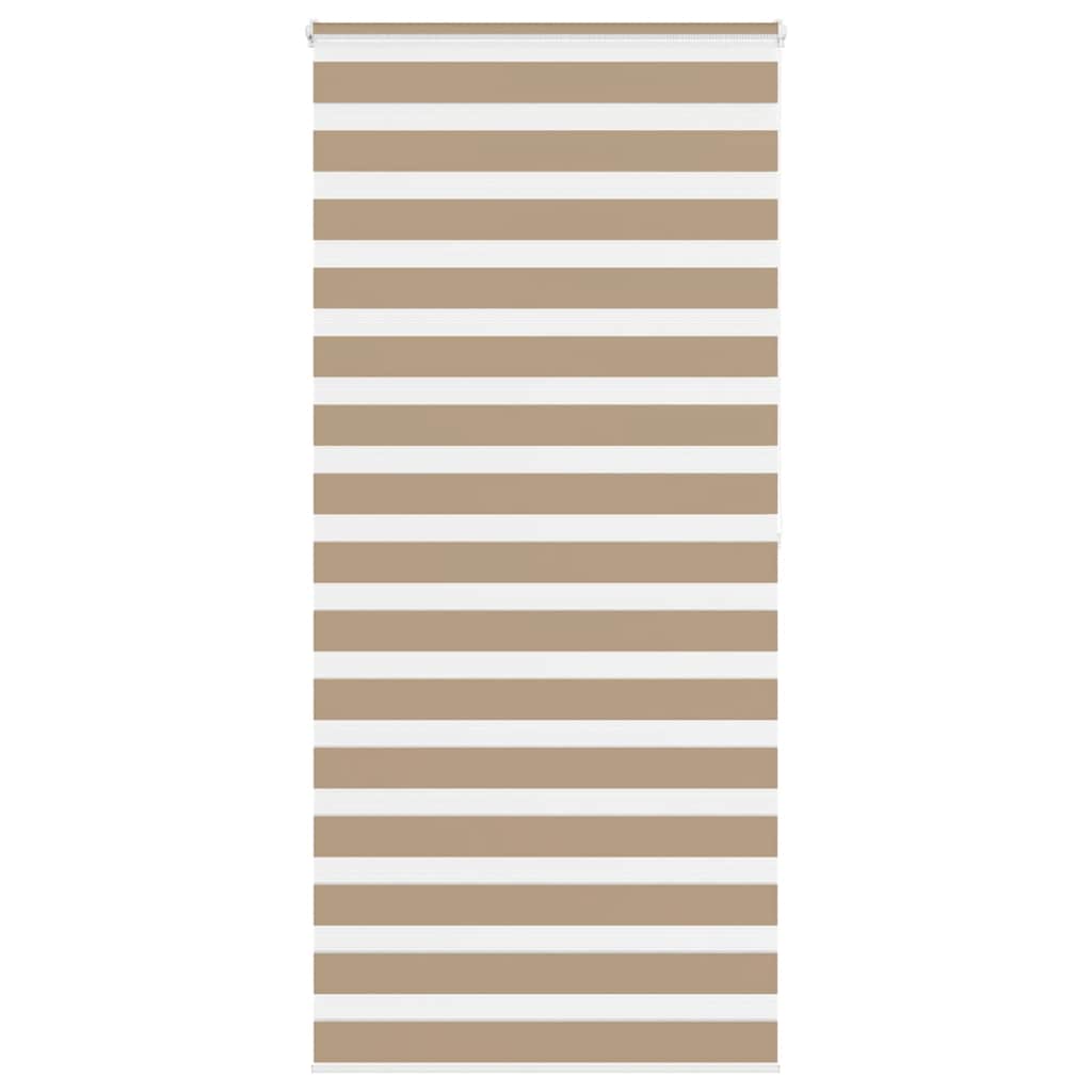 Store enrouleur double marron sable 115x200 cm largeur de tissu 110,9 cm polyester