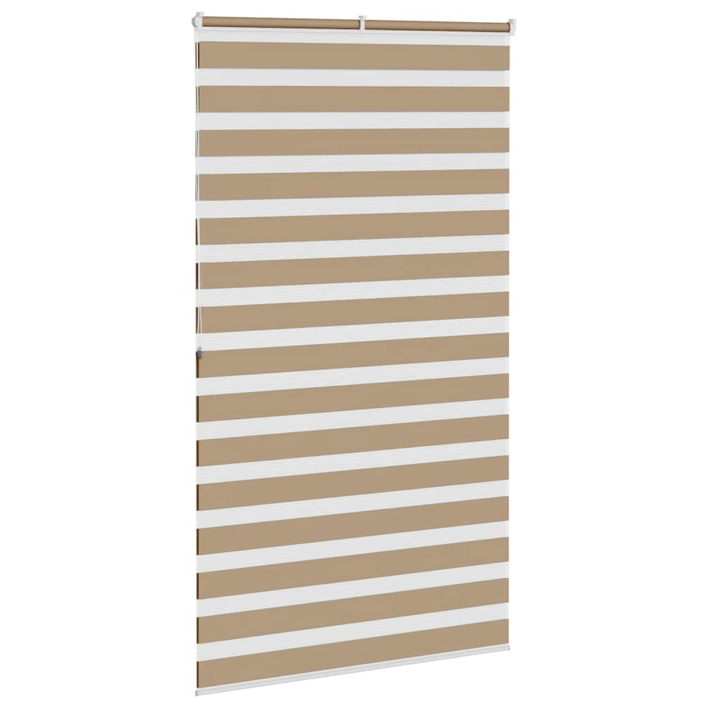 Store vénitien double marron sable 130x200 cm largeur du tissu 125,9 cm Polyester