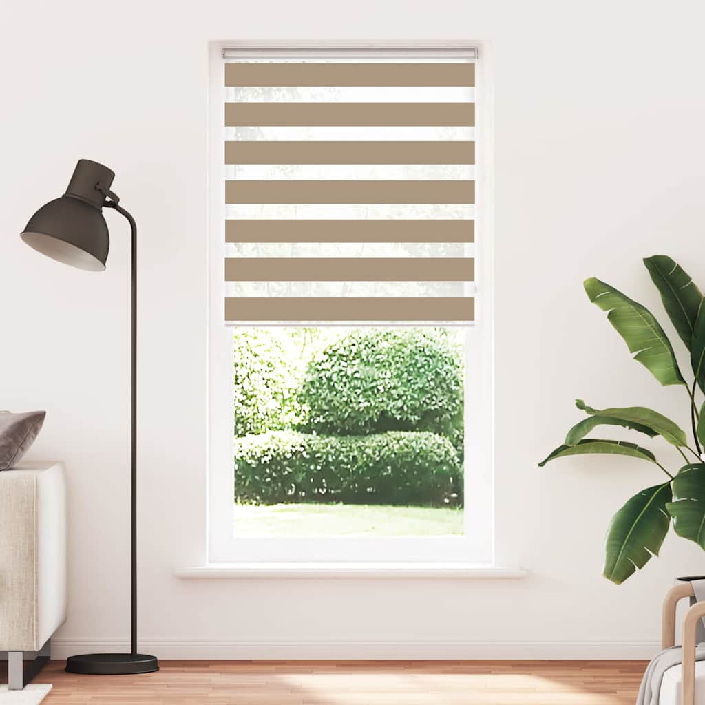 Double Roller Blind Sand Brown 105x230 cm Fabric Width 100.9 cm Polyester