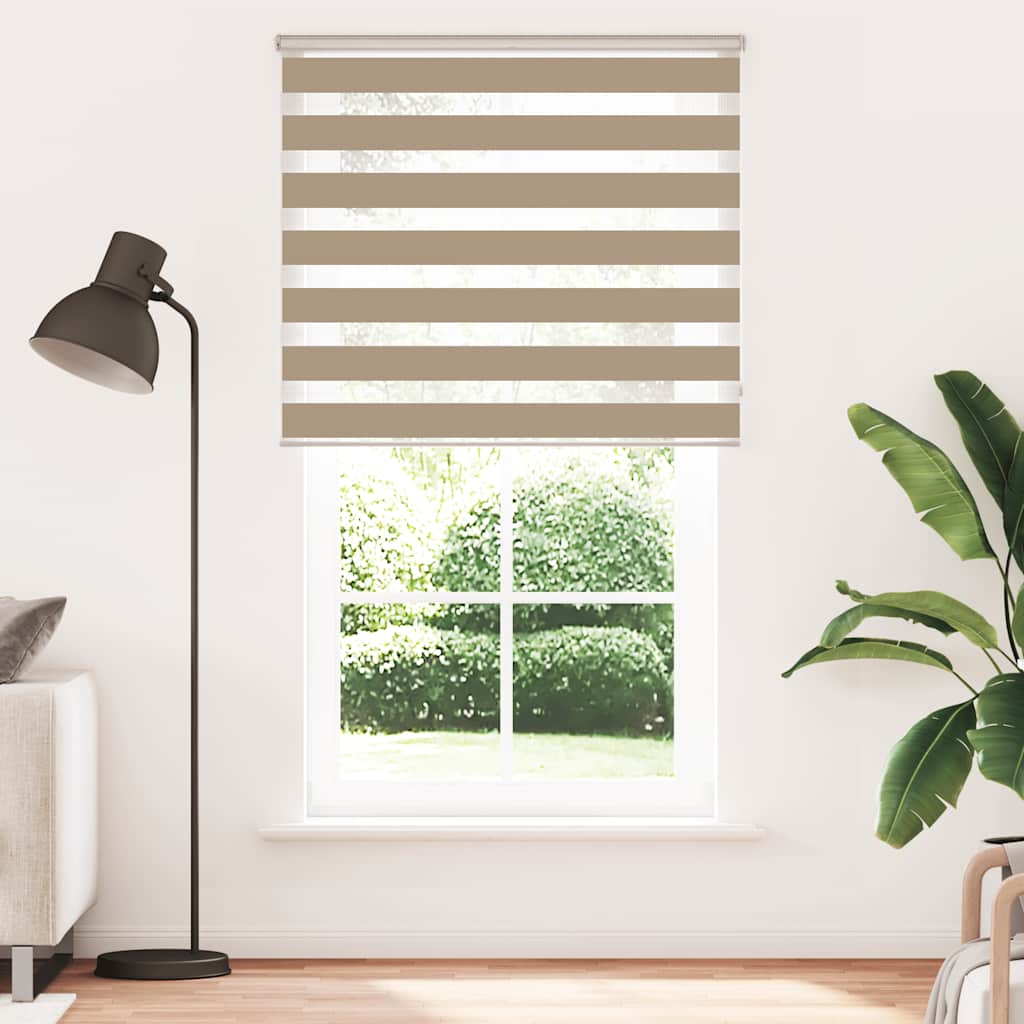 Doppelrollo Sandbraun 125x230 cm Stoffbreite 120,9 cm Polyester