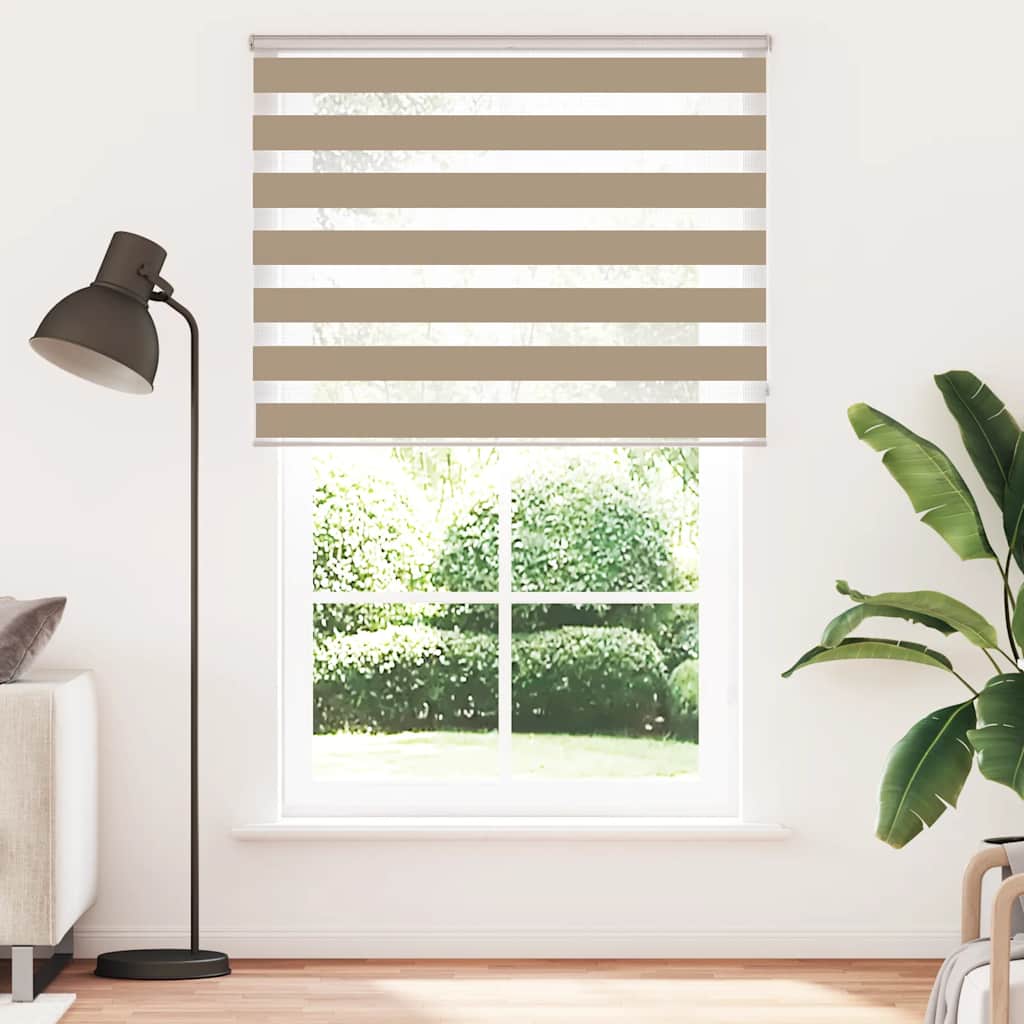 Double Roller Blind Sand Brown 140x230 cm Fabric Width 135.9 cm Polyester
