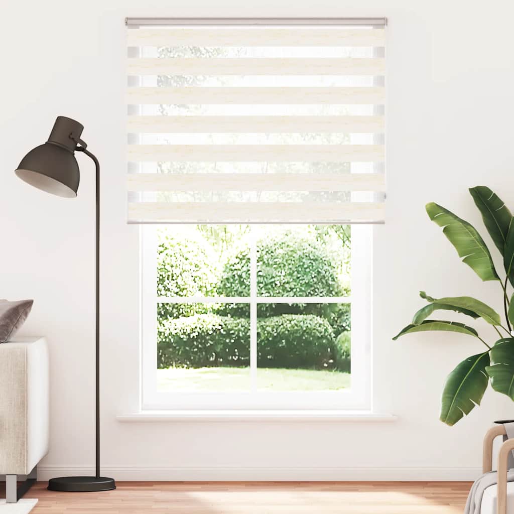 Double store enrouleur Beige marbré 145x200cm Largeur de tissu 140,9 cm Polyester