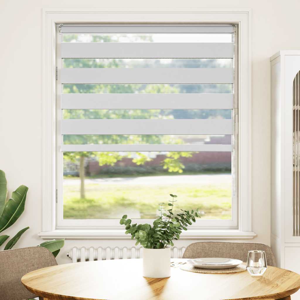 Double Roller Blind White 100x100 cm Fabric Width 95.9 cm Polyester