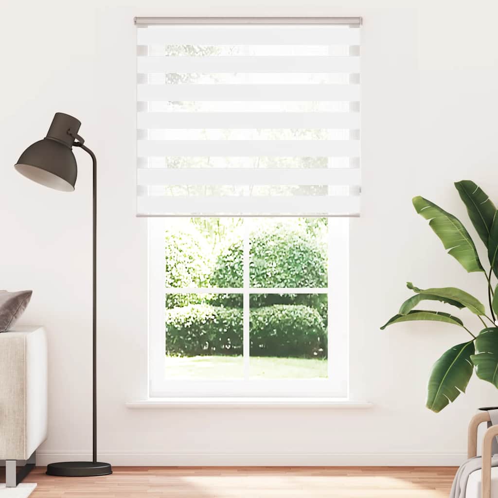 Store vénitien double blanc 125x200 cm Largeur du tissu 120,9 cm Polyester