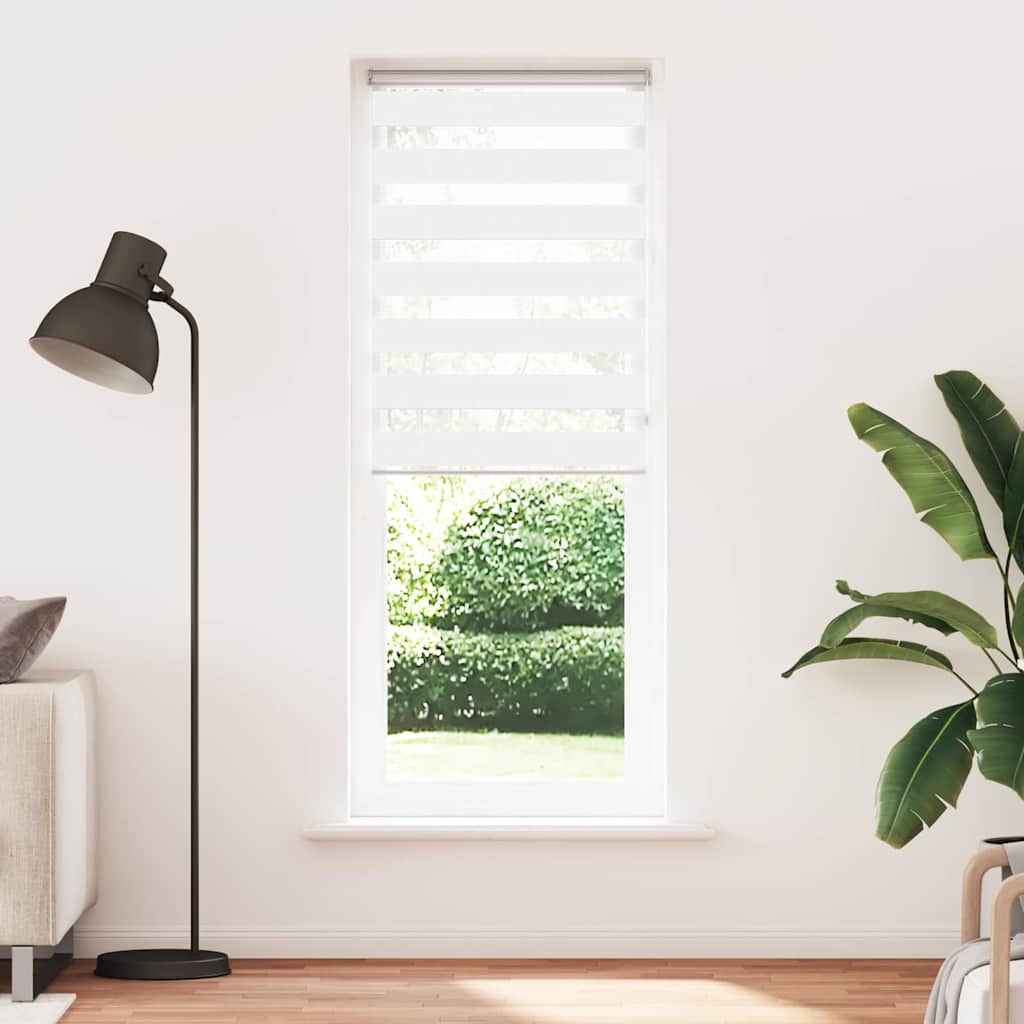 Store enrouleur double blanc 70x230 cm largeur de tissu 65,9 cm polyester