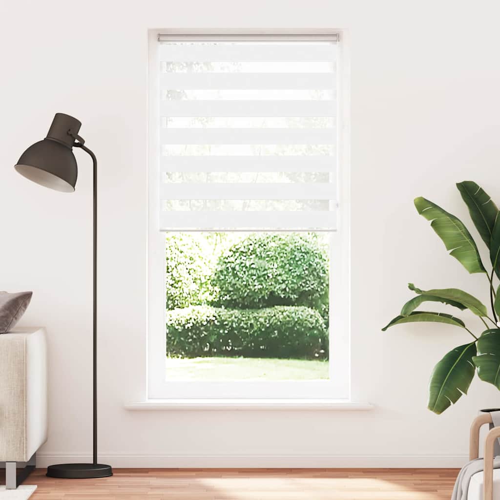 Store double blanc 110x230 cm largeur tissu 105,9 cm polyester