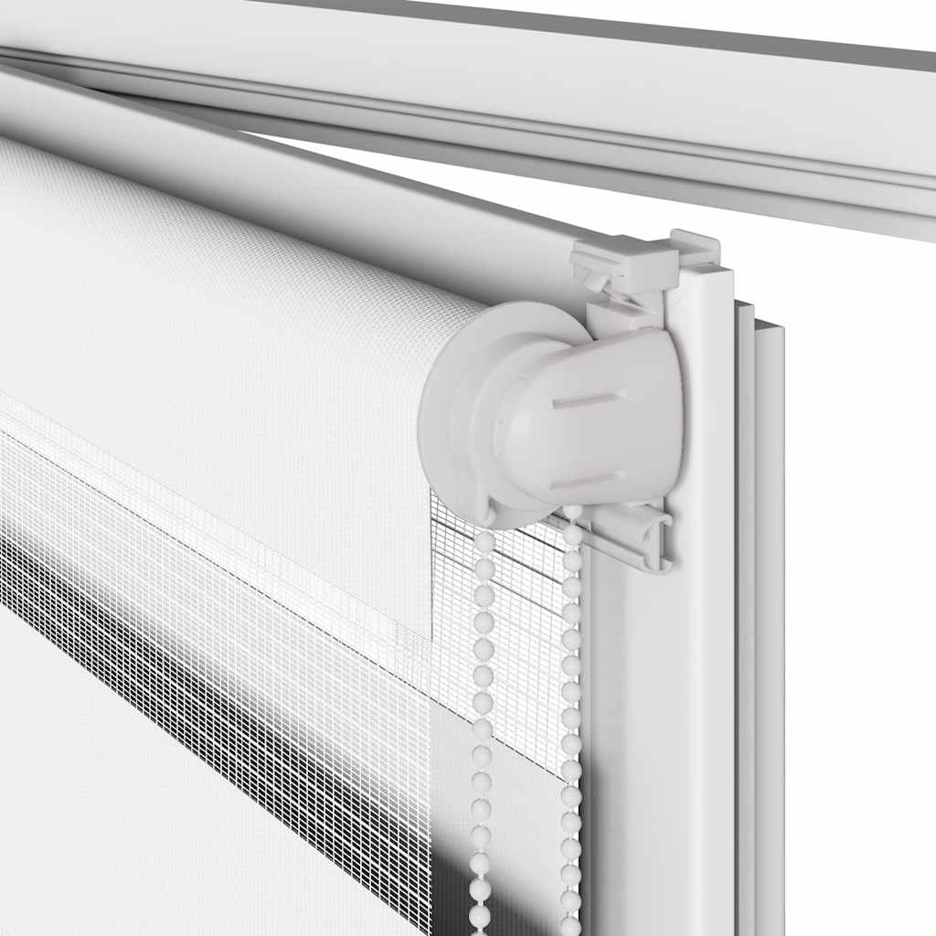 Double Roller Blind White 130x230 cm Fabric Width 125.9 cm Polyester