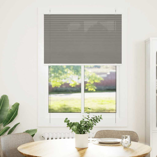 Pleated blind anthracite 85x100 cm fabric width 84.4 cm polyester