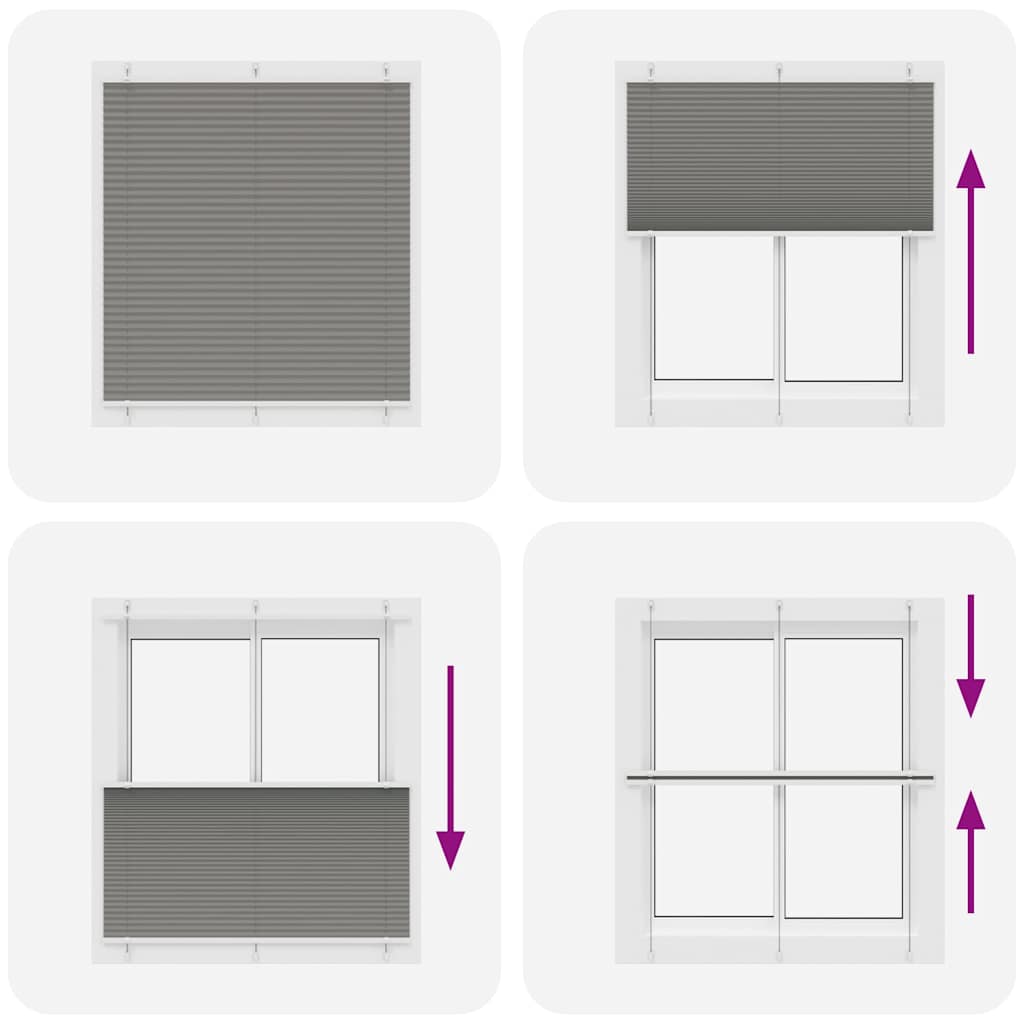 Store plissé anthracite 115x100 cm largeur du tissu 114,4 cm polyester