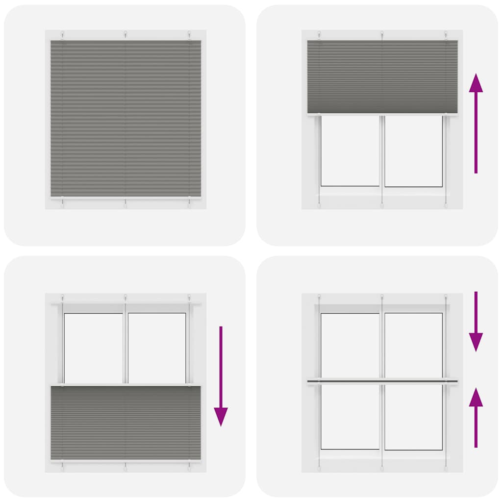 Plissé anthracite 120x100 cm largeur du tissu 119,4 cm polyester