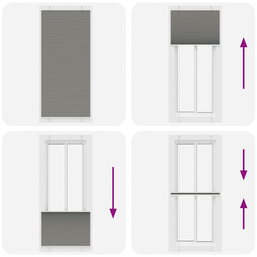 Plissee Anthrazit 85x200 cm Stoffbreite 84,4 cm Polyester