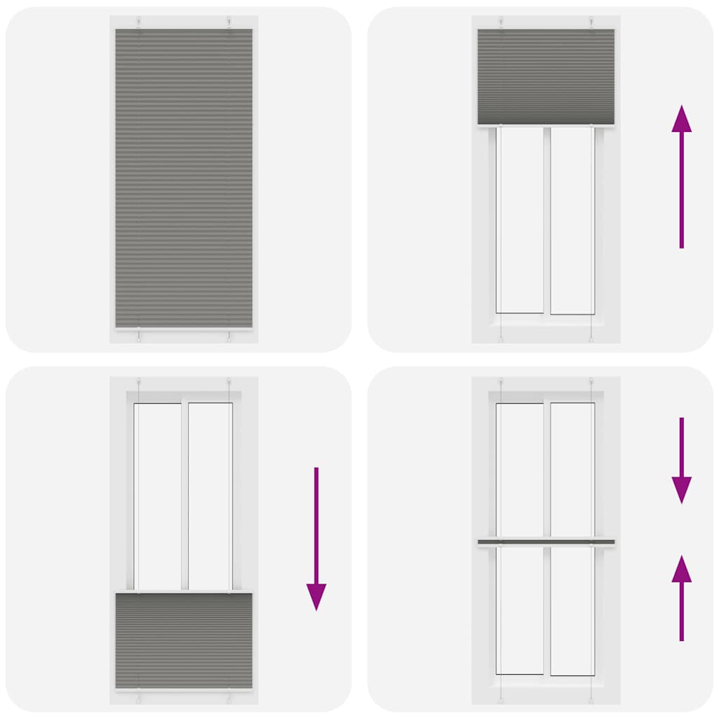 Plissee Anthrazit 95x200 cm Stoffbreite 94,4 cm Polyester