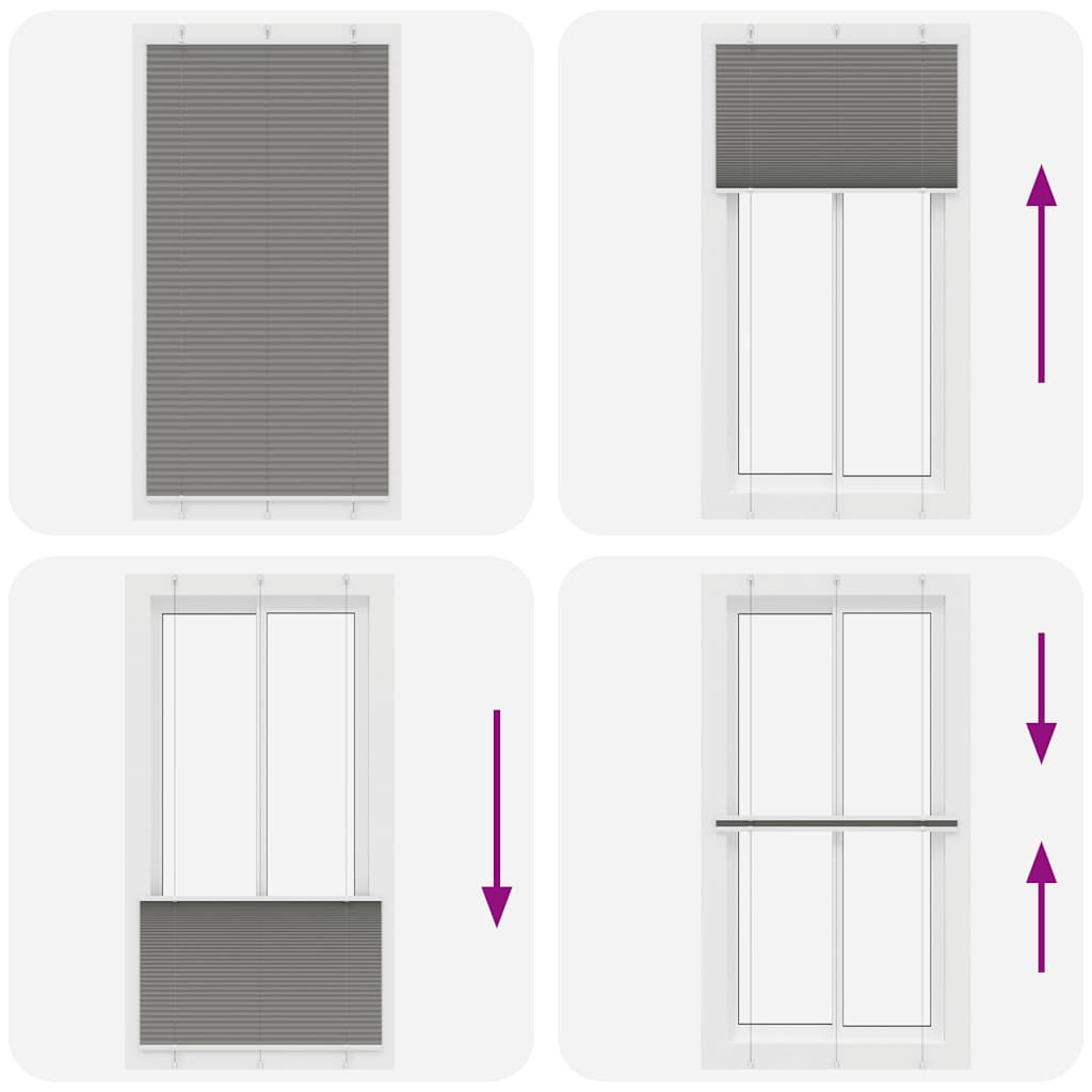 Plissee Anthrazit 110x200 cm Stoffbreite 109,4 cm Polyester