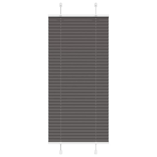 Pleated Blind Black 60x100 cm Fabric Width 59.4 cm Polyester