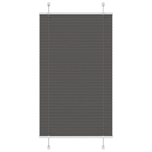 Pleated Blind Black 75x100 cm Fabric Width 74.4 cm Polyester