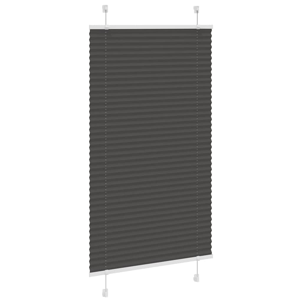 Store plissé noir 80x100 cm largeur tissu 79,4 cm polyester