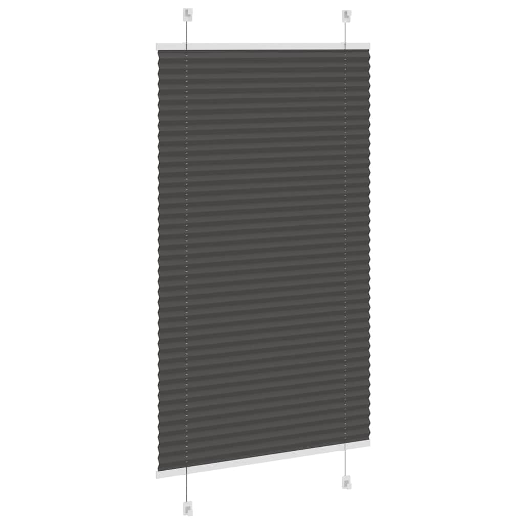 Store plissé noir 80x100 cm largeur tissu 79,4 cm polyester