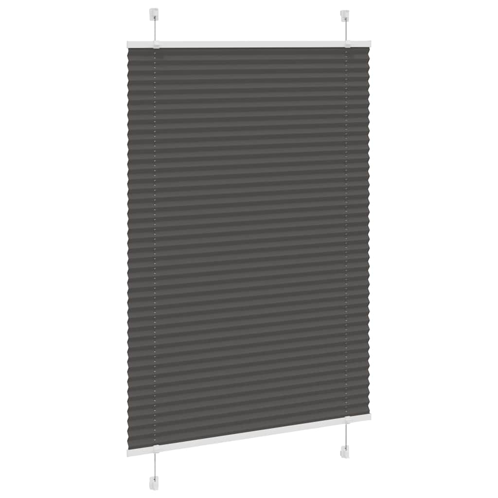 Store plissé noir 85x100 cm Largeur de tissu 84,4 cm Polyester