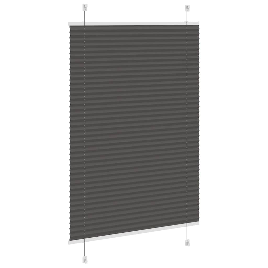 Store plissé noir 85x100 cm Largeur de tissu 84,4 cm Polyester