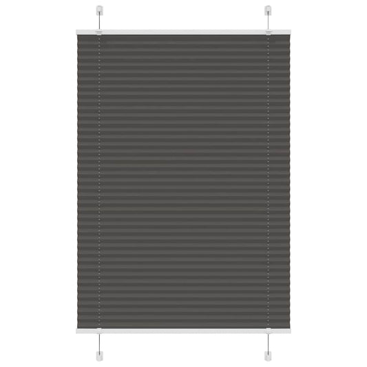 Pleated blind black 90x100 cm fabric width 89.4 cm polyester