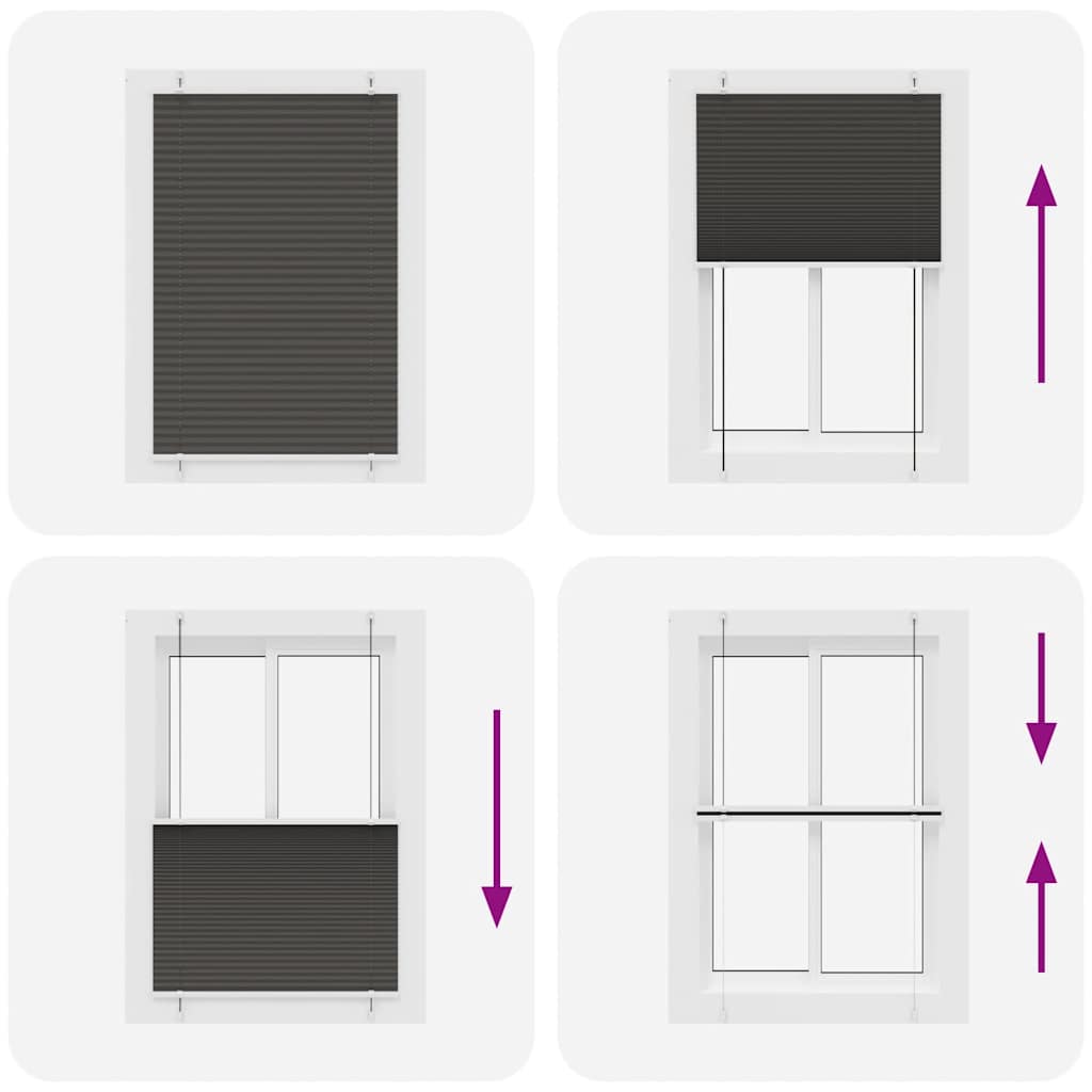 Plissee Schwarz 100x100 cm Stoffbreite 99,4 cm Polyester