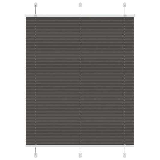Pleated Blind Black 105x100 cm Fabric Width 104.4 cm Polyester