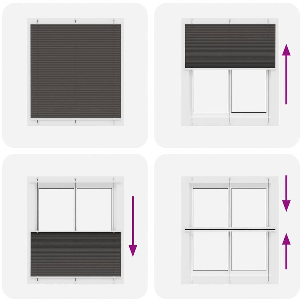 Store plissé noir 115x100 cm Largeur tissu 114,4 cm Polyester
