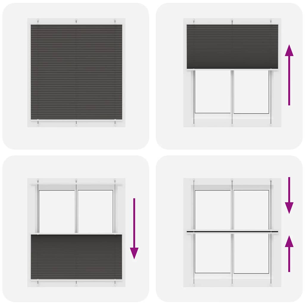 Store plissé noir 120x100 cm largeur du tissu 119,4 cm polyester