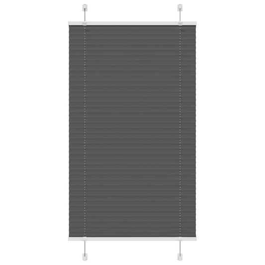 Pleated blind, black, 75x150 cm, fabric width 74.4 cm, polyester