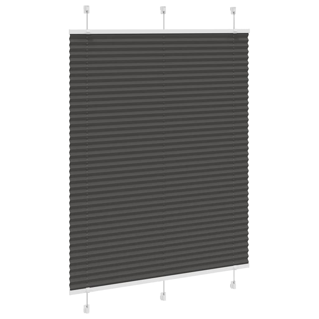 Pleated Blind Black 105x150 cm Fabric width 104.4 cm Polyester