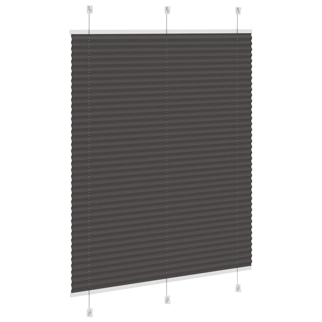 Pleated Blind Black 105x150 cm Fabric width 104.4 cm Polyester