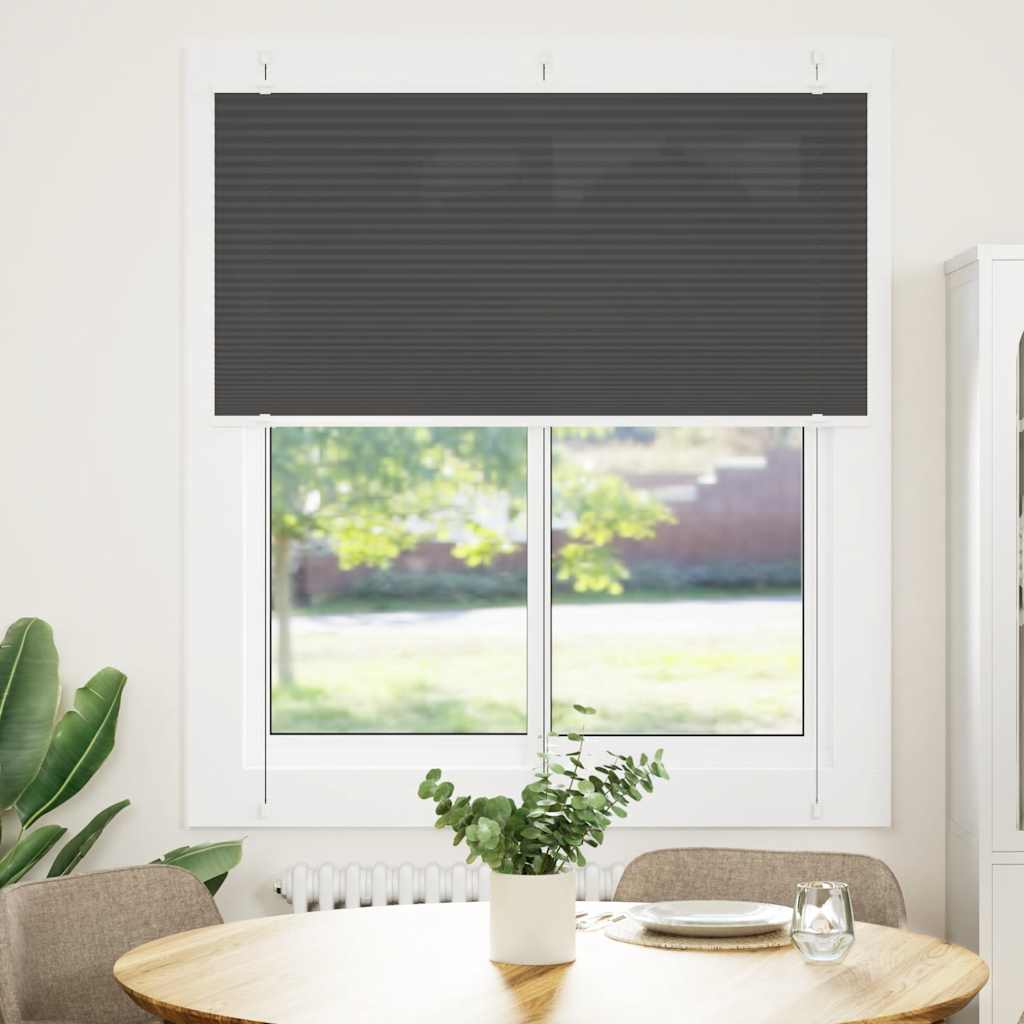 Store plissé noir 115x150 cm Largeur du tissu 114,4 cm Polyester