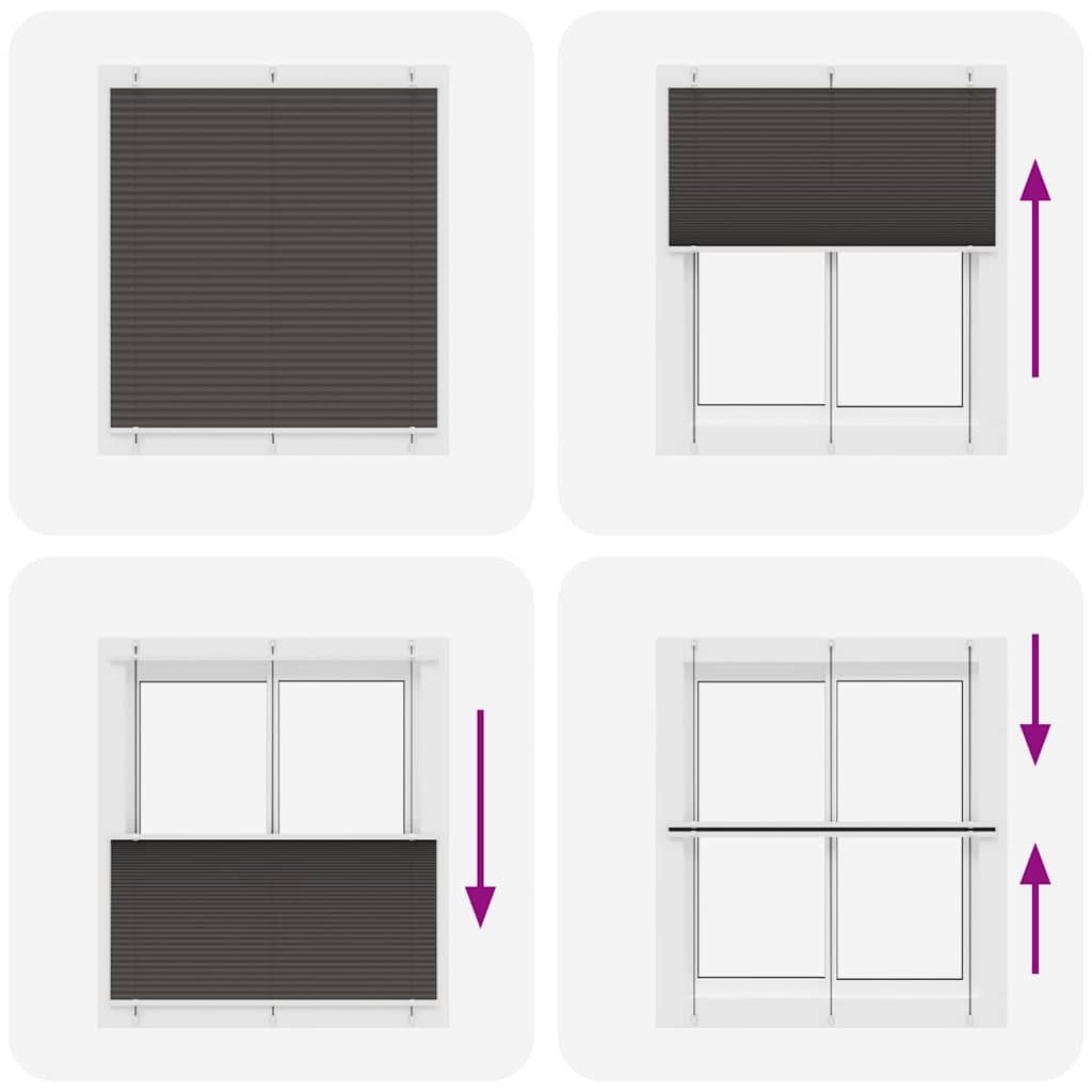 Store plissé noir 115x150 cm Largeur du tissu 114,4 cm Polyester