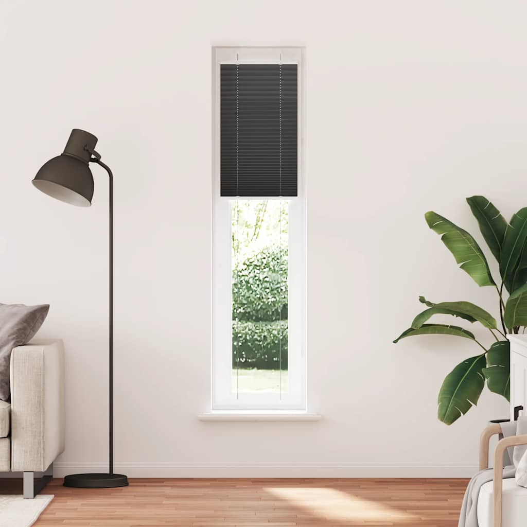 Store plissé noir 40x200 cm Largeur du tissu 39,4 cm Polyester