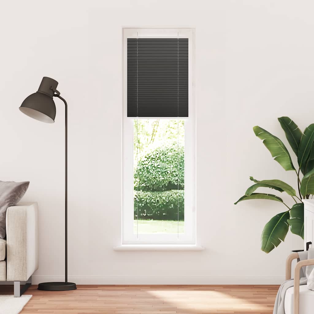 Store plissé noir 60x200 cm largeur du tissu 59,4 cm polyester