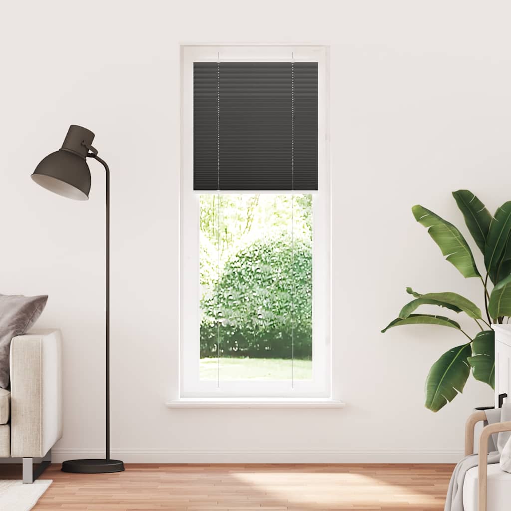 Store plissé noir 70x200 cm largeur tissu 69,4 cm polyester