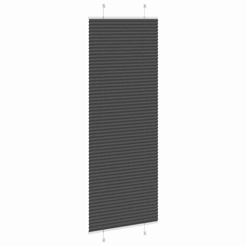 Store plissé noir 70x200 cm largeur tissu 69,4 cm polyester