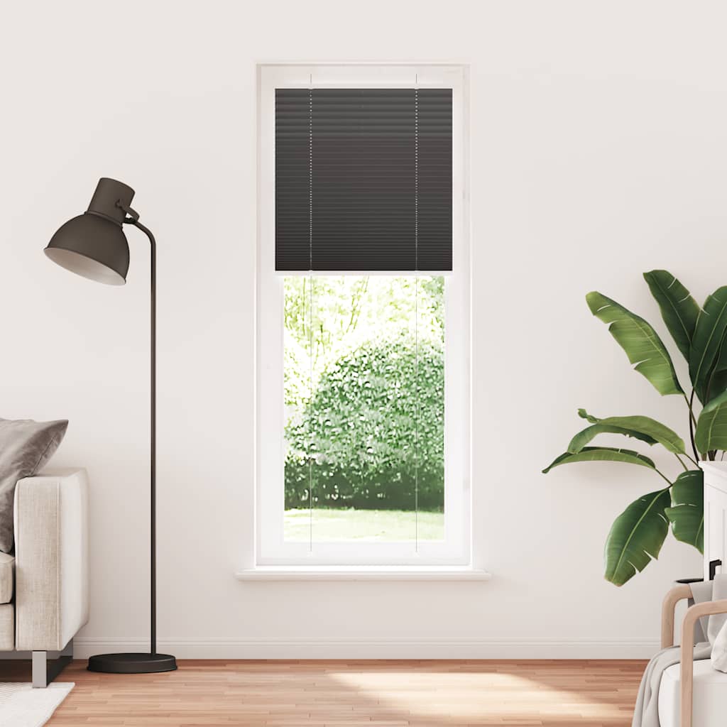 Plissé noir 80x200 cm largeur tissu 79,4 cm polyester
