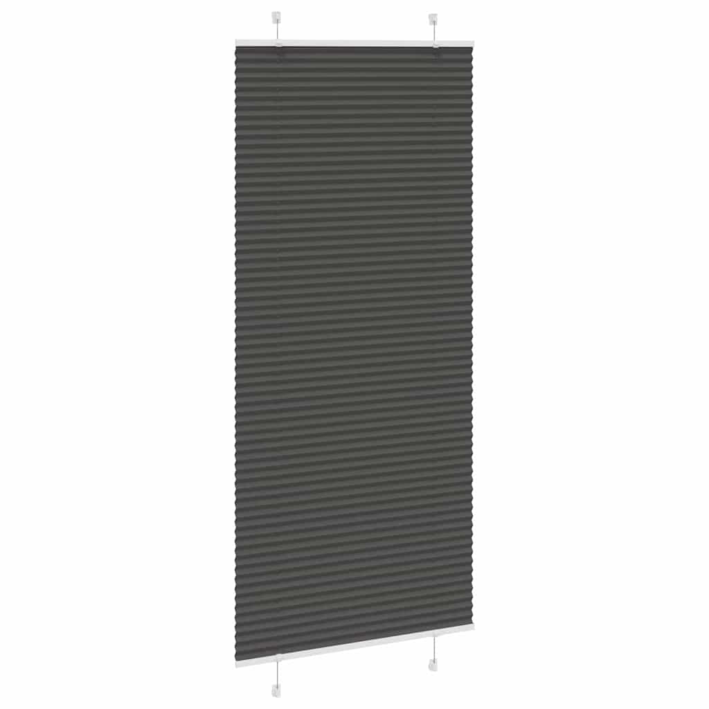 Store plissé noir 85x200 cm largeur du tissu 84,4 cm polyester