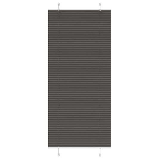 Pleated Blind Black 90x200 cm Fabric Width 89.4 cm Polyester