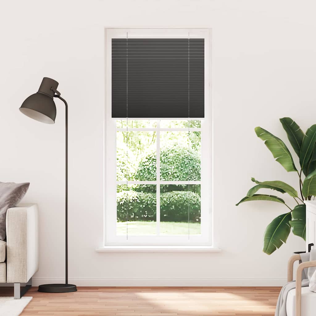 Store plissé noir 95x200 cm largeur tissu 94,4 cm polyester