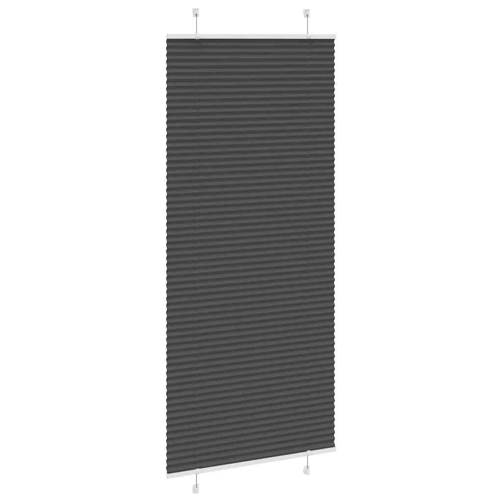 Store plissé noir 95x200 cm largeur tissu 94,4 cm polyester