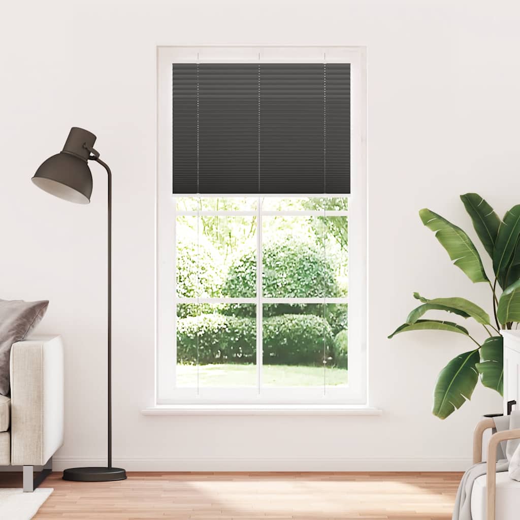 Store plissé noir 105x200 cm Largeur du tissu 104,4 cm Polyester