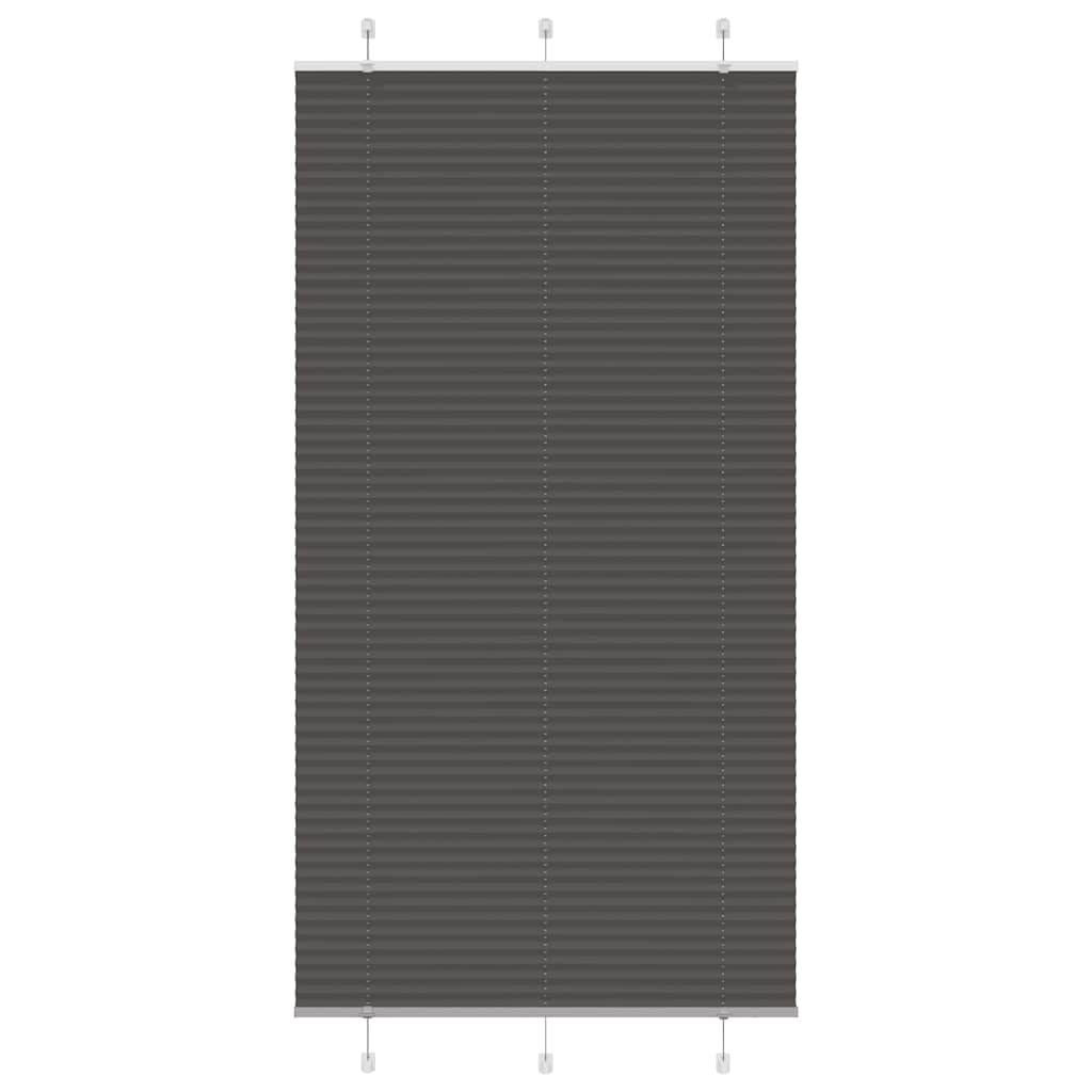Plissee Schwarz 110x200 cm Stoffbreite 109,4 cm Polyester