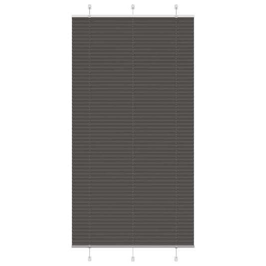 Plissee Schwarz 110x200 cm Stoffbreite 109,4 cm Polyester