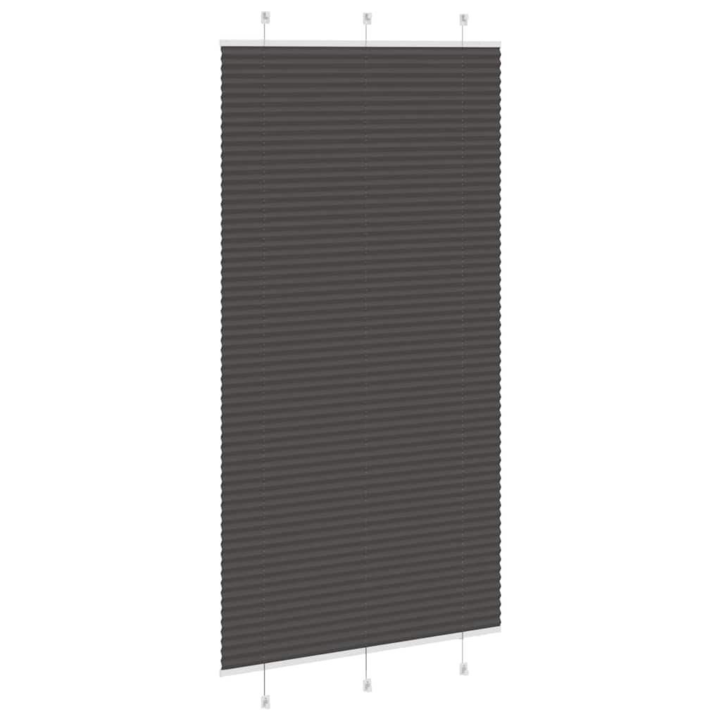 Plissee Schwarz 110x200 cm Stoffbreite 109,4 cm Polyester