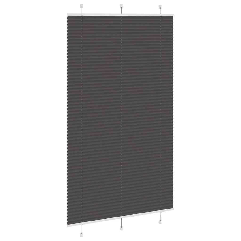 Black Pleated Blind 115x200 cm Fabric Width 114.4 cm Polyester